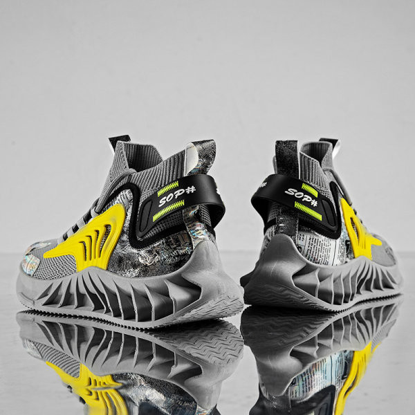 Adidasi respirabili, tip baschet pana la glezna cu imprimeu