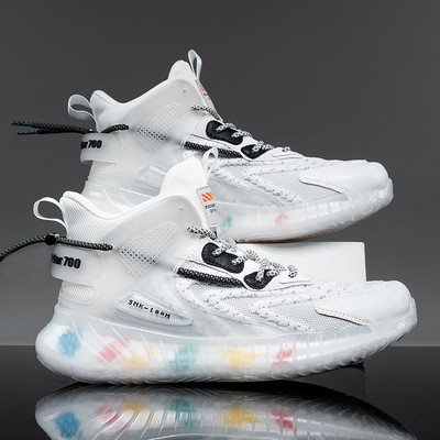 Adidași bărbați la modă până la gleznă, cu talpă groasă