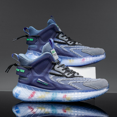 Adidași bărbați la modă până la gleznă, cu talpă groasă