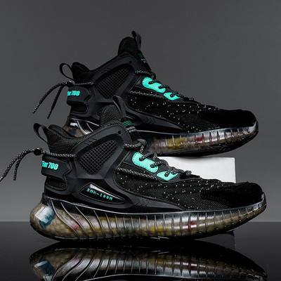 Adidași bărbați la modă până la gleznă, cu talpă groasă