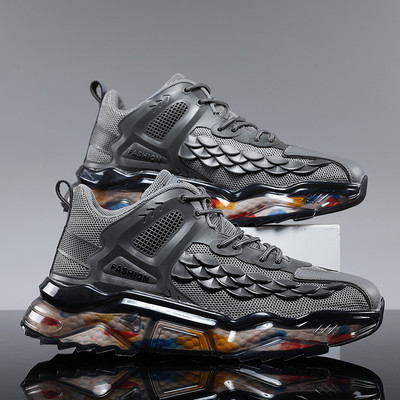 Adidași bărbați la modă până la gleznă, cu talpă groasă