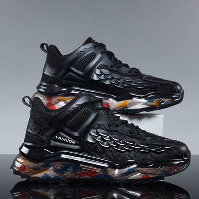 Adidași bărbați la modă până la gleznă, cu talpă groasă