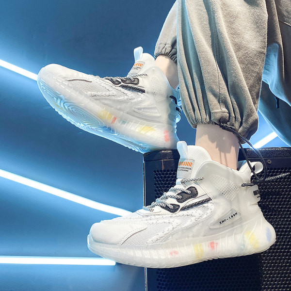 Adidași bărbați la modă până la gleznă, cu talpă groasă