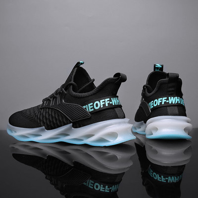 Tenisi casual barbatesti din material textil cu sireturi