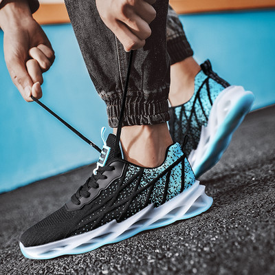 Tenisi casual barbatesti din material textil cu sireturi