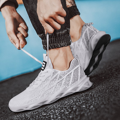 Tenisi casual barbatesti din material textil cu sireturi