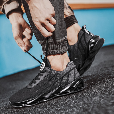 Tenisi casual barbatesti din material textil cu sireturi