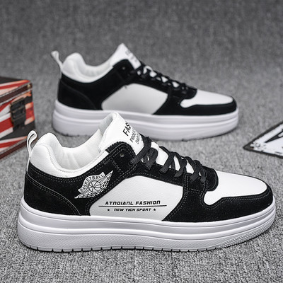 Casual ανδρικά αθλητικά παπούτσια με επίπεδη σόλα - faux δέρμα