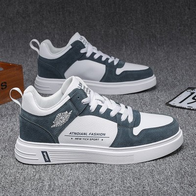 Casual ανδρικά αθλητικά παπούτσια με επίπεδη σόλα - faux δέρμα