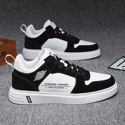 Casual ανδρικά αθλητικά παπούτσια με επίπεδη σόλα - faux δέρμα