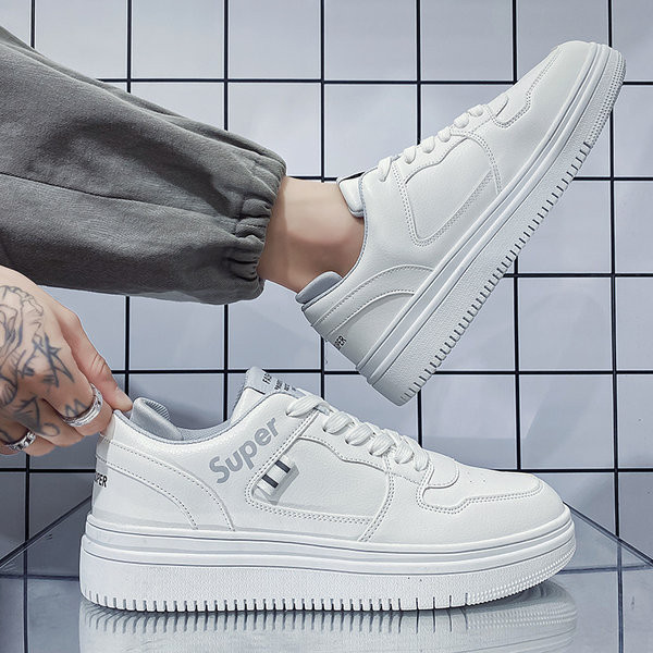 Casual ανδρικά αθλητικά παπούτσια με επίπεδη σόλα - faux δέρμα