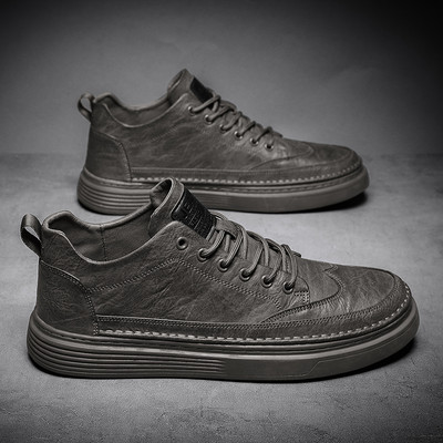 Ανδρικά έκο δερμάτινα αθλητικά παπούτσια με επίπεδες σόλες - διάφορα μοντέλα