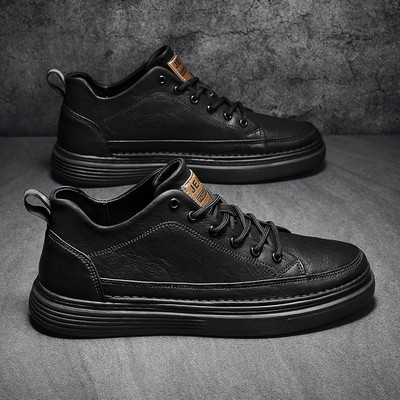 Ανδρικά έκο δερμάτινα αθλητικά παπούτσια με επίπεδες σόλες - διάφορα μοντέλα