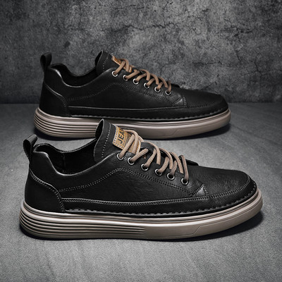 Ανδρικά έκο δερμάτινα αθλητικά παπούτσια με επίπεδες σόλες - διάφορα μοντέλα