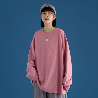 Γυναικεία μπλούζα φαρδύ μοντέλο με μακριά μανίκια και οβάλ λαιμόκοψη