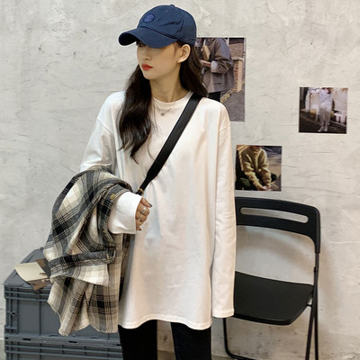 Γυναικεία βαμβακερή μπλούζα με κοντά ή μακριά μανίκια