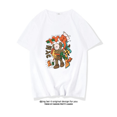 Βαμβακερό καλοκαιρινό μπλουζάκι με έγχρωμη εκτύπωση