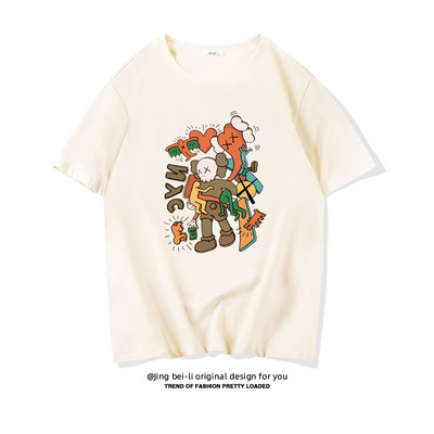 Βαμβακερό καλοκαιρινό μπλουζάκι με έγχρωμη εκτύπωση