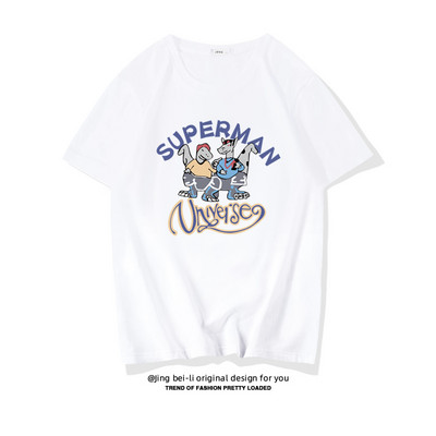 Βαμβακερό καλοκαιρινό μπλουζάκι με έγχρωμη εκτύπωση