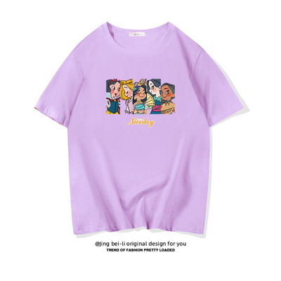 Βαμβακερό καλοκαιρινό μπλουζάκι με έγχρωμη εκτύπωση