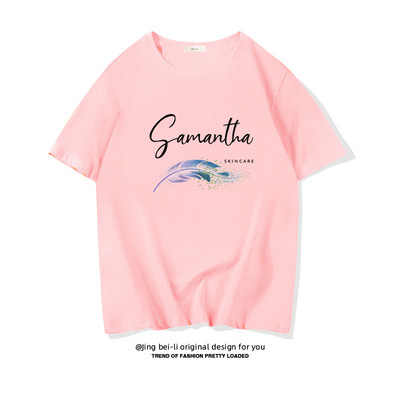 Βαμβακερό καλοκαιρινό μπλουζάκι με έγχρωμη εκτύπωση