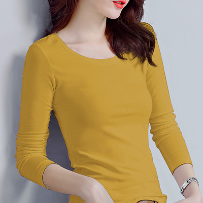 Εφαρμοσμένη βαμβακερή μπλούζα με μακριά μανίκια