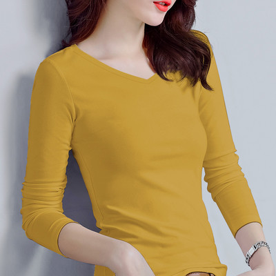 Εφαρμοσμένη βαμβακερή μπλούζα με μακριά μανίκια