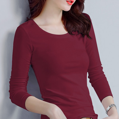 Εφαρμοσμένη βαμβακερή μπλούζα με μακριά μανίκια