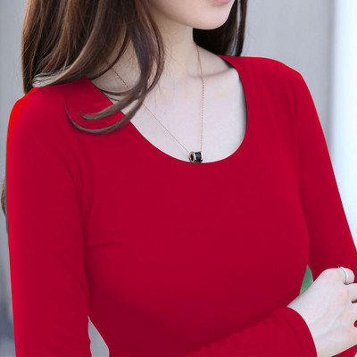 Εφαρμοσμένη βαμβακερή μπλούζα με μακριά μανίκια