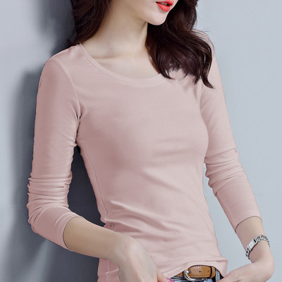 Εφαρμοσμένη βαμβακερή μπλούζα με μακριά μανίκια