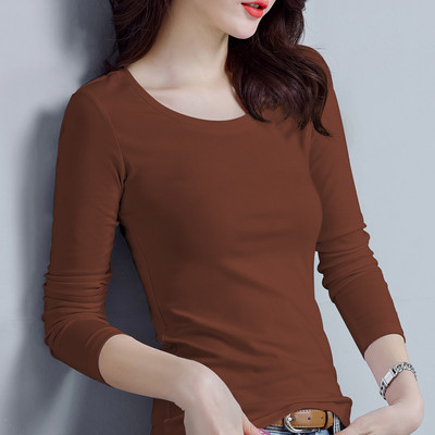 Εφαρμοσμένη βαμβακερή μπλούζα με μακριά μανίκια