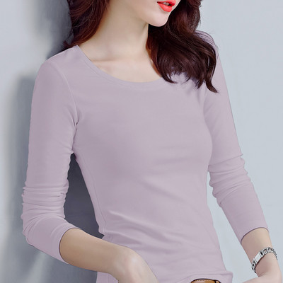 Εφαρμοσμένη βαμβακερή μπλούζα με μακριά μανίκια