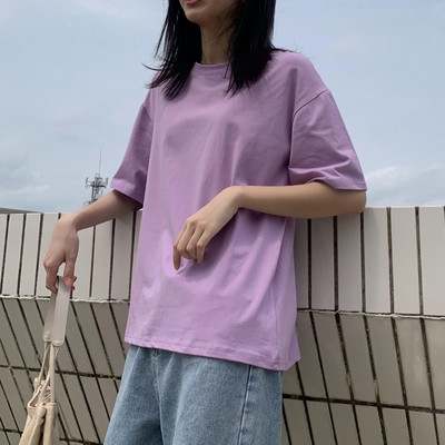 Casual φαρδύ μπλουζάκι με κοντά μανίκια