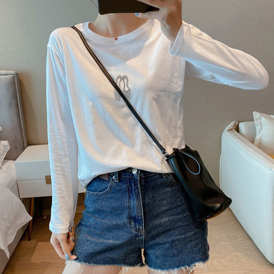 Casual μπλούζα με μακριά μανίκια και στρογγυλή λαιμόκοψη