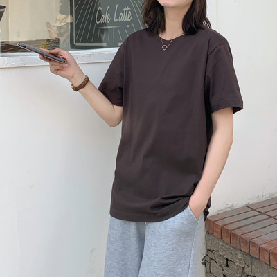 Casual μονόχρωμο γυναικείο μπλουζάκι με κοντά μανίκια