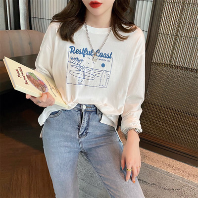 Νέο μοντέλο γυναικεία μπλούζα σε λευκό χρώμα με οβάλ λαιμόκοψη