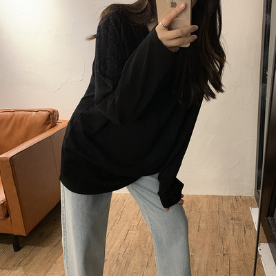 Γυναικεία απλή μπλούζα με μακριά μανίκια