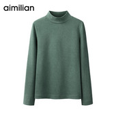 Μοντέρνο γυναικείο πόλο με μισό ψηλό γιακά και μακριά μανίκια