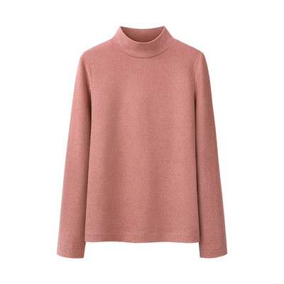 Μοντέρνο γυναικείο πόλο με μισό ψηλό γιακά και μακριά μανίκια