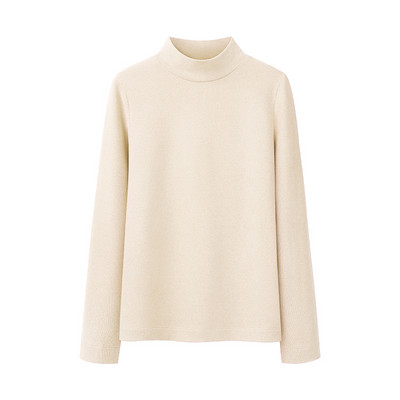 Μοντέρνο γυναικείο πόλο με μισό ψηλό γιακά και μακριά μανίκια