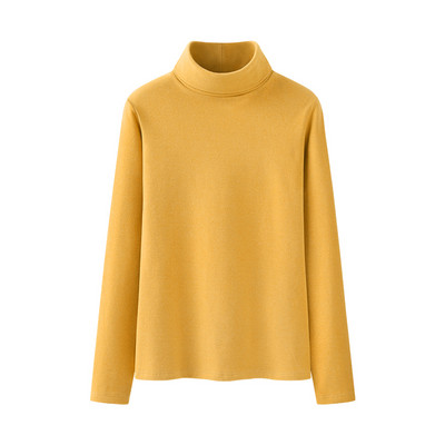 Μοντέρνο γυναικείο πόλο με μισό ψηλό γιακά και μακριά μανίκια