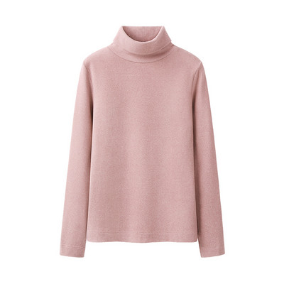 Μοντέρνο γυναικείο πόλο με μισό ψηλό γιακά και μακριά μανίκια