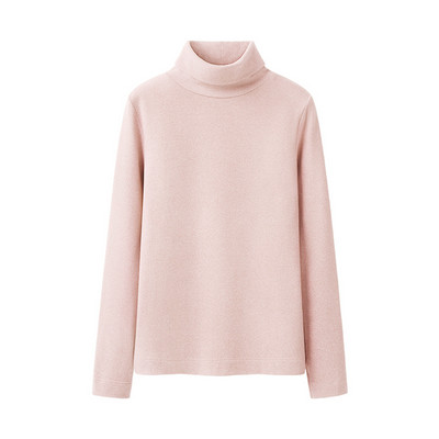 Μοντέρνο γυναικείο πόλο με μισό ψηλό γιακά και μακριά μανίκια