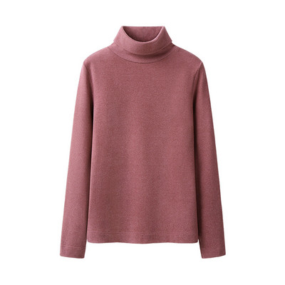 Μοντέρνο γυναικείο πόλο με μισό ψηλό γιακά και μακριά μανίκια