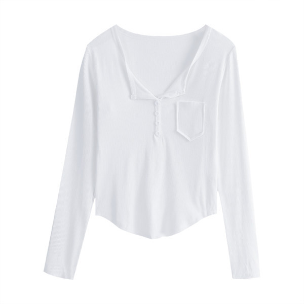 Ženska ležerna bluza s gumbima i džepom