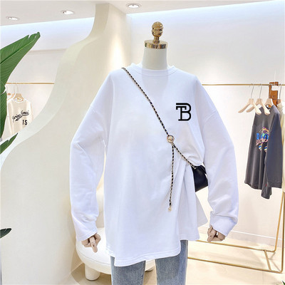 Γυναικεία μπλούζα φαρδύ μοντέλο με έγχρωμη εκτύπωση