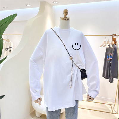 Γυναικεία μπλούζα φαρδύ μοντέλο με έγχρωμη εκτύπωση