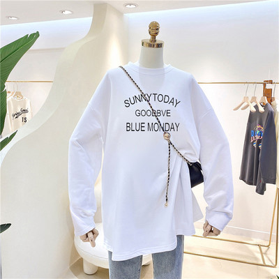 Γυναικεία μπλούζα φαρδύ μοντέλο με έγχρωμη εκτύπωση