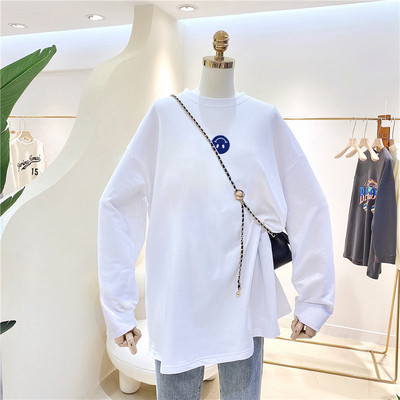 Γυναικεία μπλούζα φαρδύ μοντέλο με έγχρωμη εκτύπωση