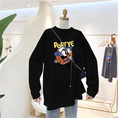 Γυναικεία μπλούζα φαρδύ μοντέλο με έγχρωμη εκτύπωση